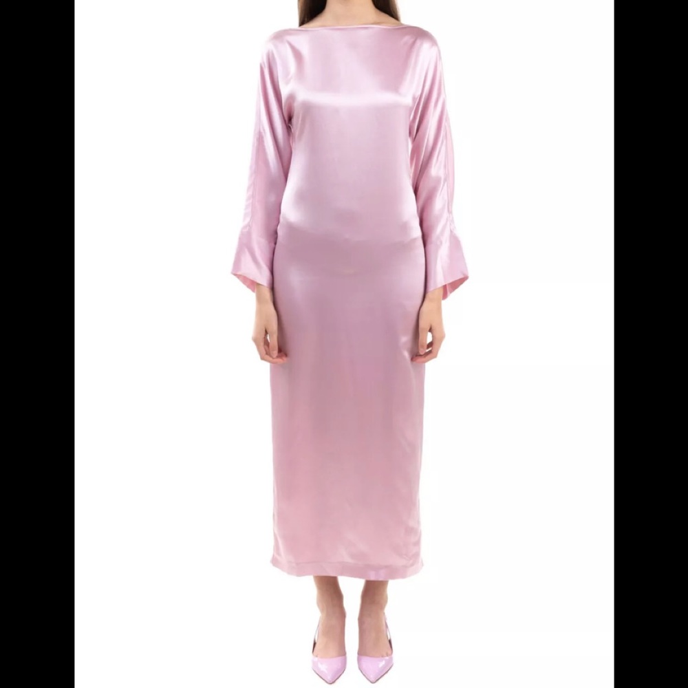 Brand New with Tags Bernadette Satin Pink MIDI Dress Size 34 2XS